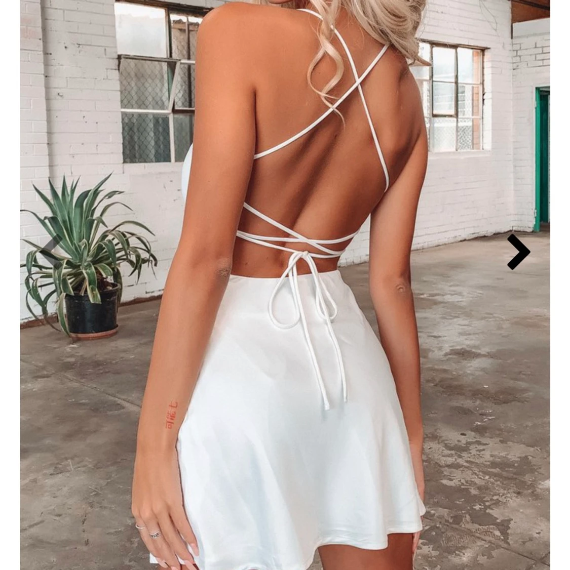 WHITE SATIN DRESS