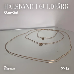 Halsband i guldfärg/ tre längder/ oanvänt  - Halsband i guldfärg med tre längder. Den kortaste kedjan är 48 cm. Ej äkta guld. Frakt: 12 kr. Skriv vid frågor eller för fler bilder :) 