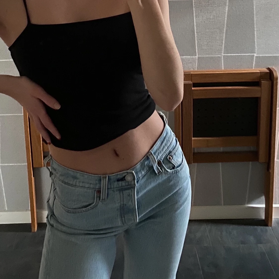 lågmidjade levis jeans
