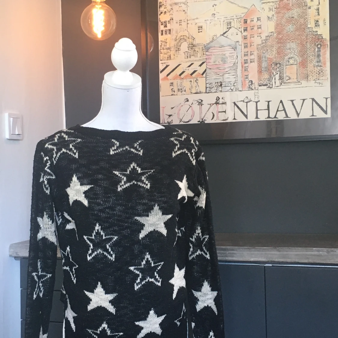 Svart stjärntröja med glitter 