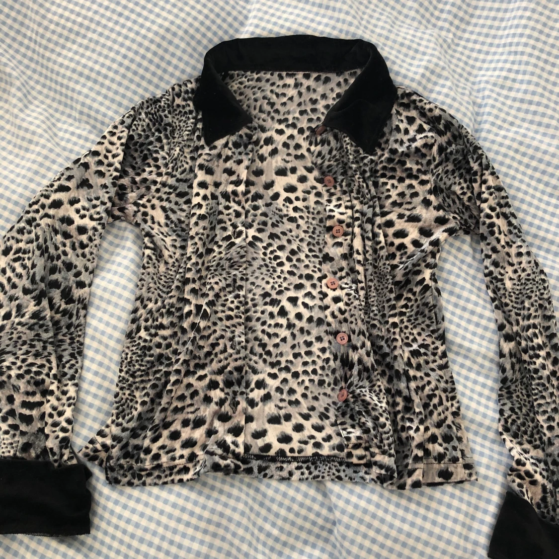 Vintage leopardmönstrad topp - 91
