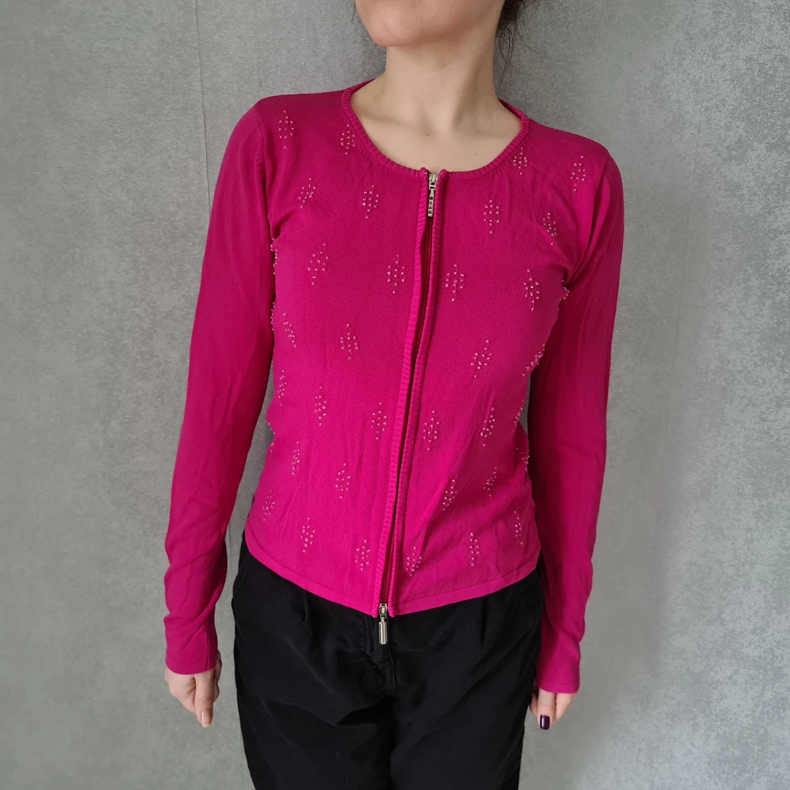 Cardigan, zip-on, size S/M