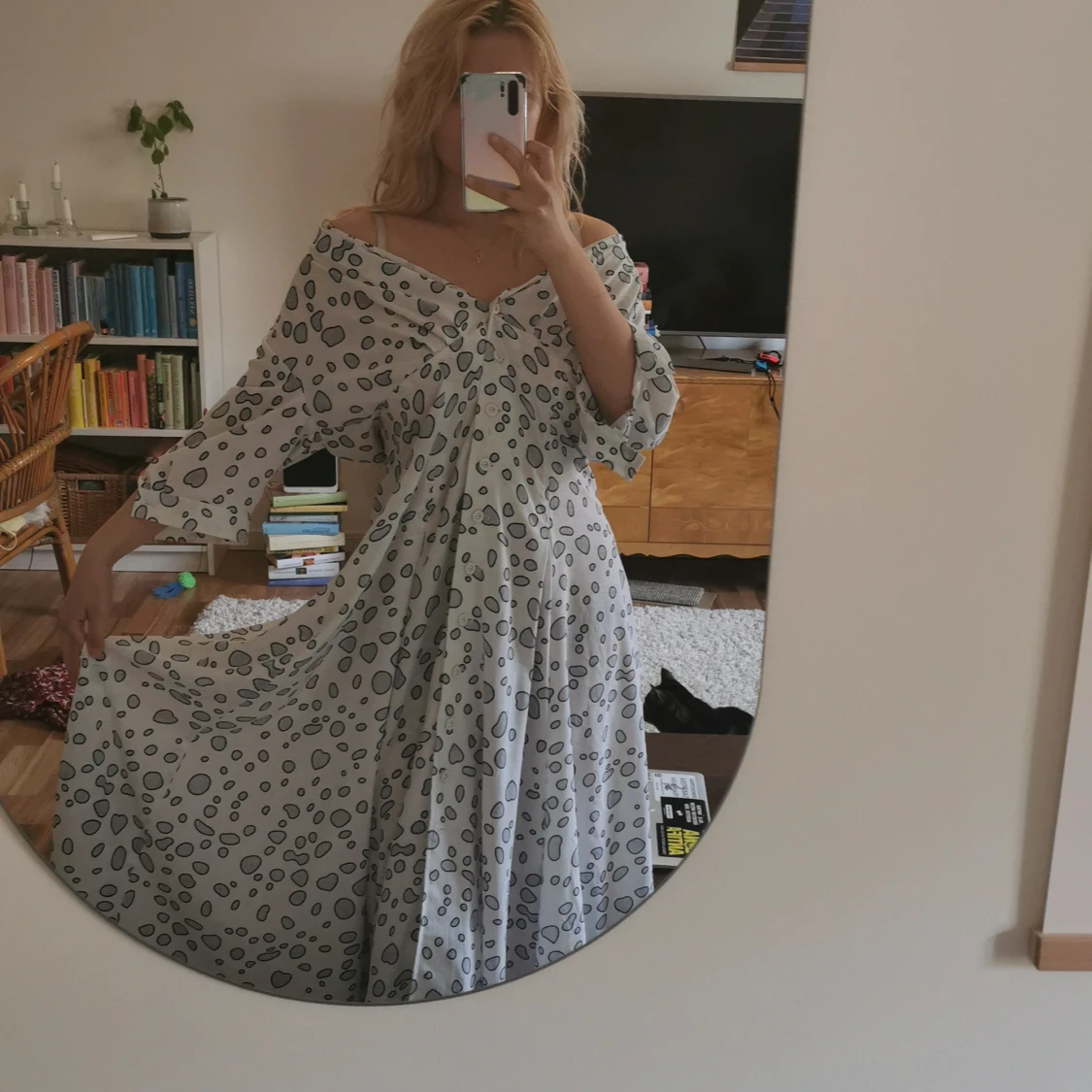 off the shoulder maxiklänning
