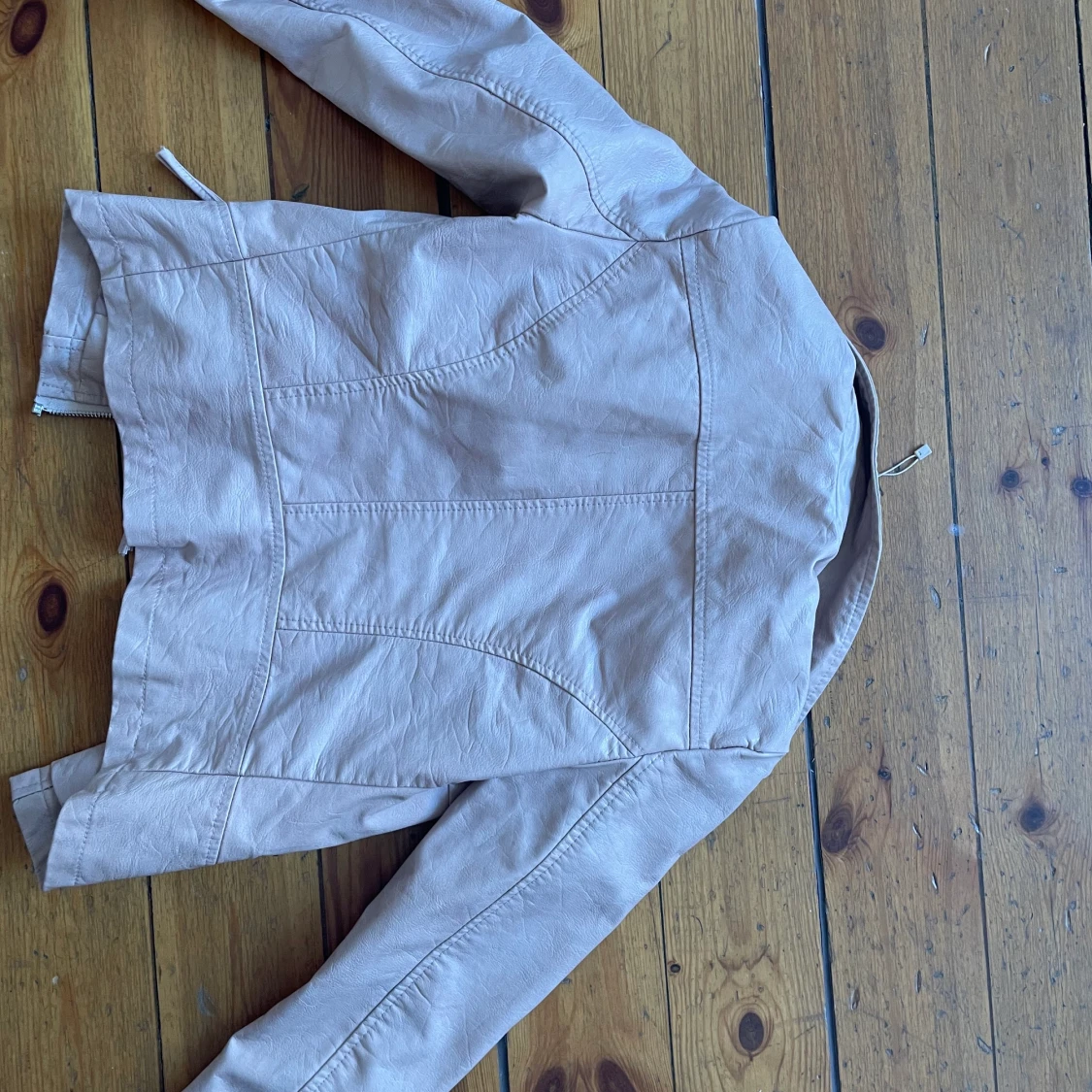 Skinn jacka beige/ljus rosa - 90