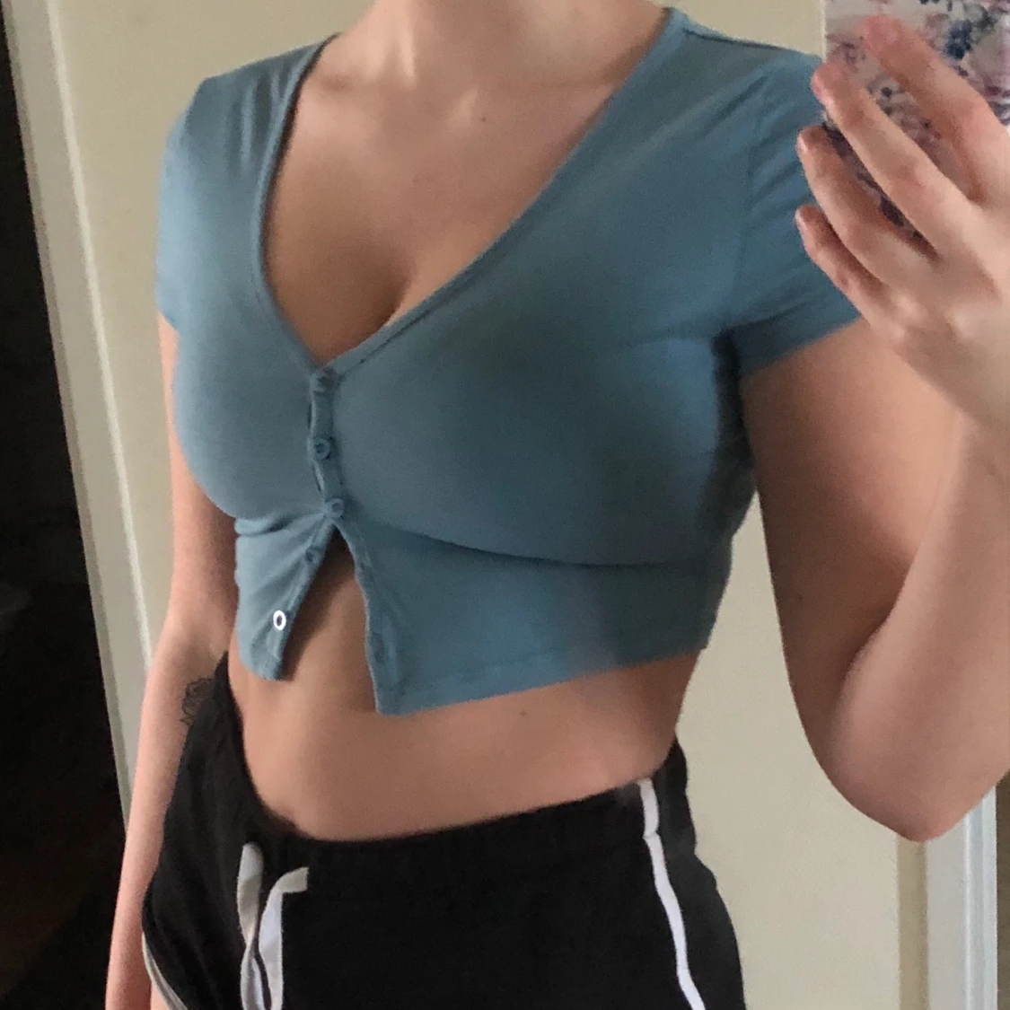 Blå button down tröja