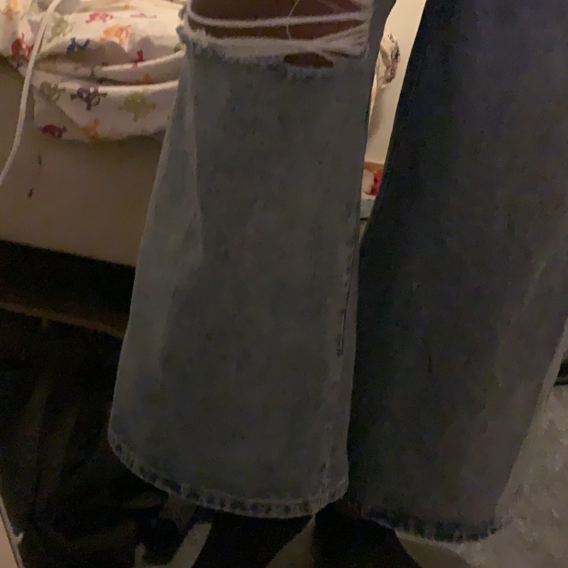 Blåa vida jeans - 90