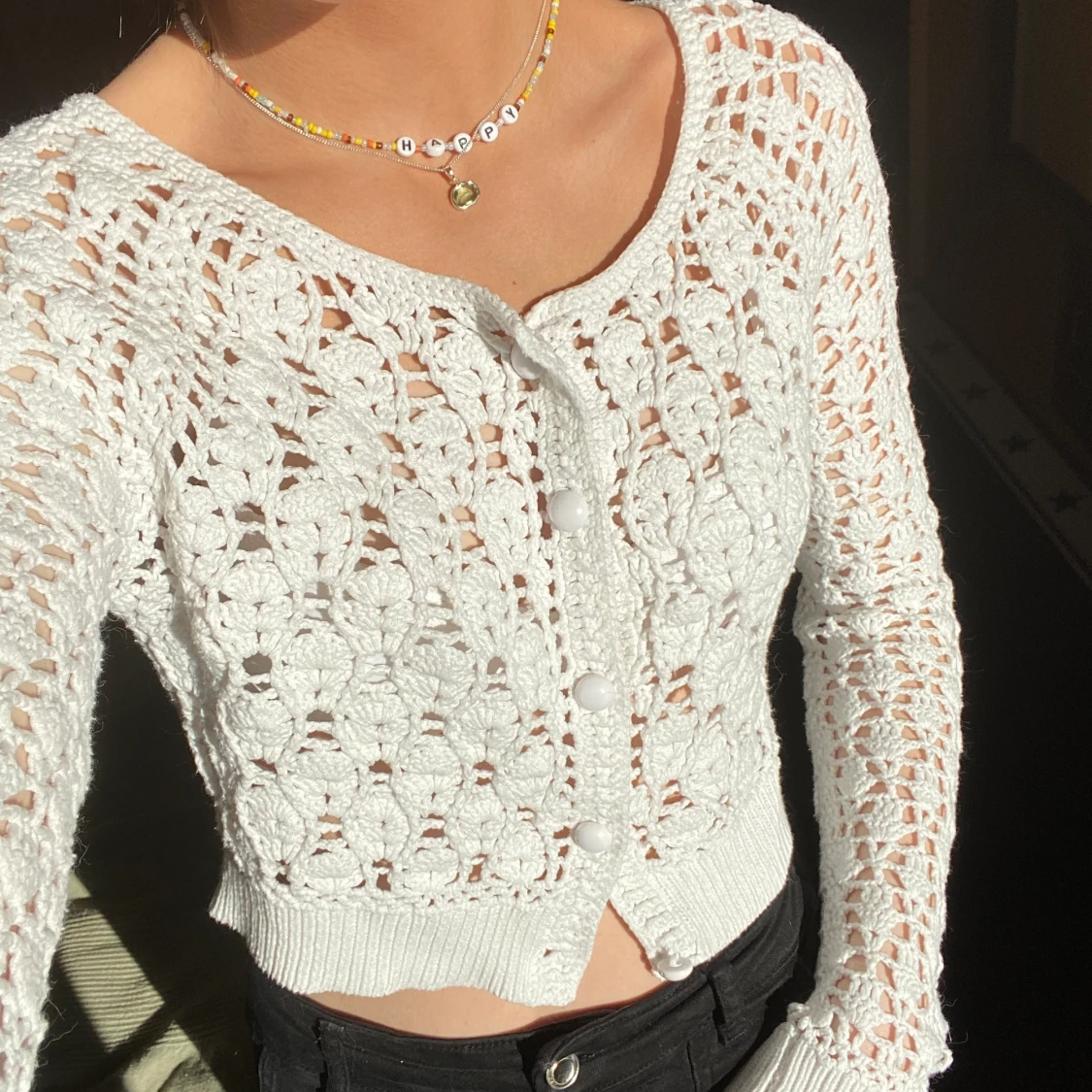 Så söt virkad topp/ kofta