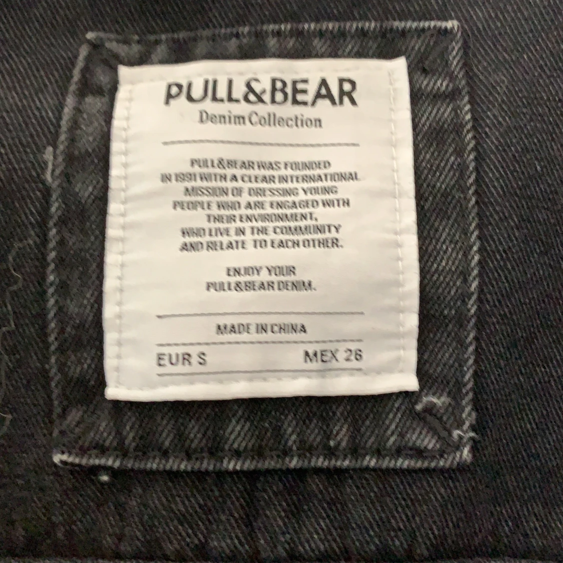 Lång mörkgrå denimjacka  - 91