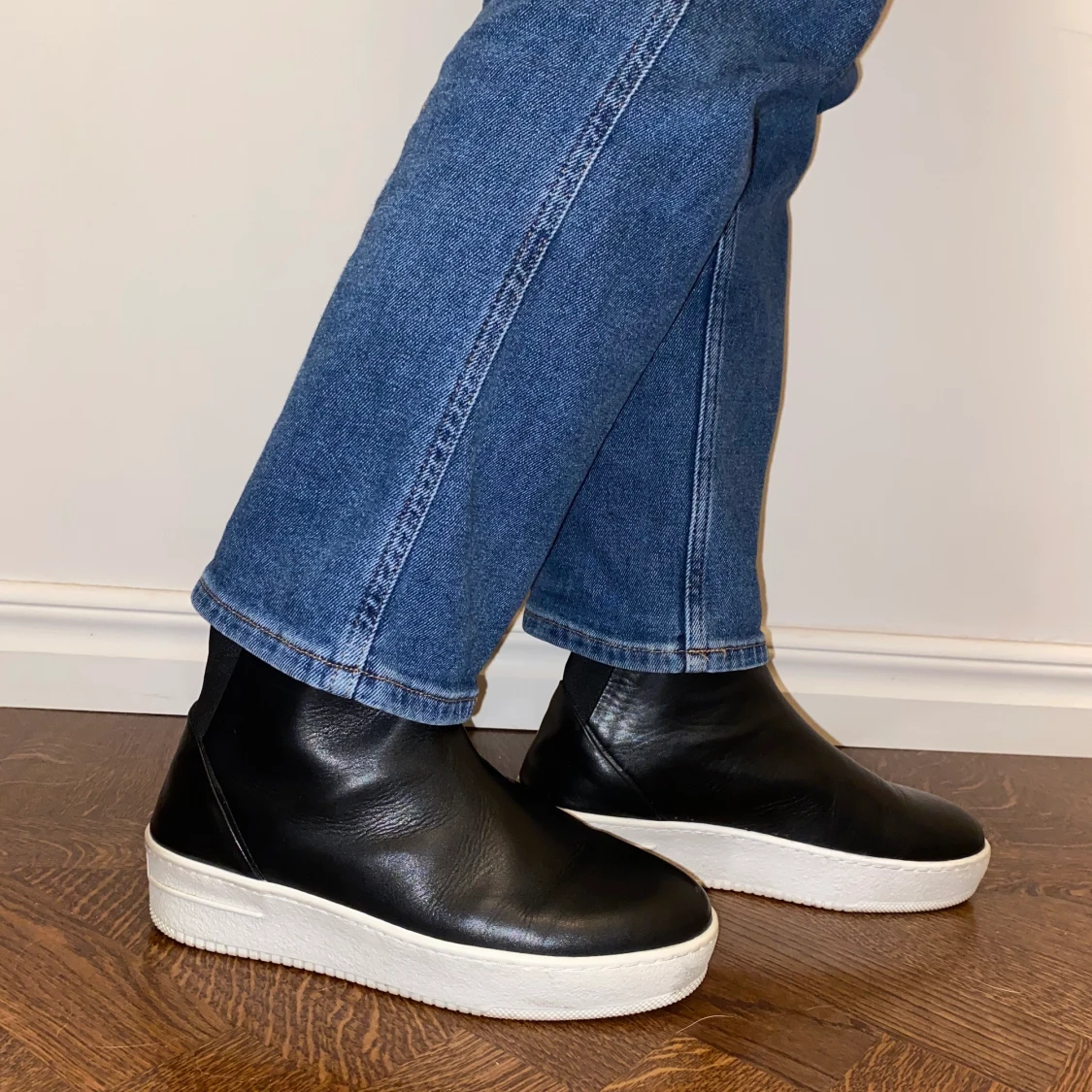 Läder sneaker stövlar  - 90