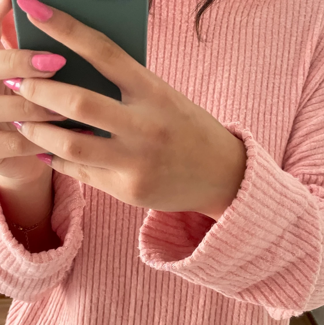 rosa stickad tröja - 90