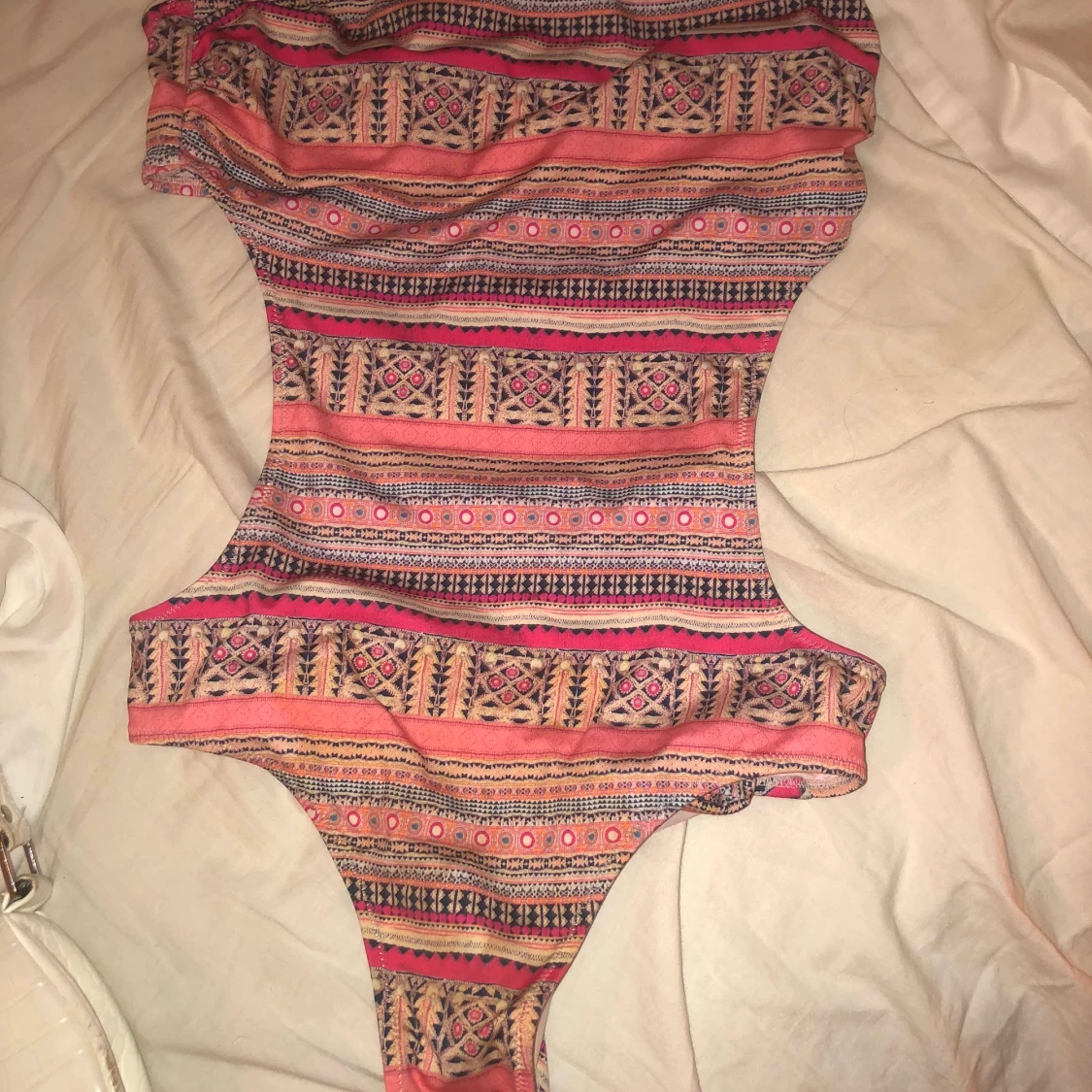 Rosa mönstrad baddräkt - 90