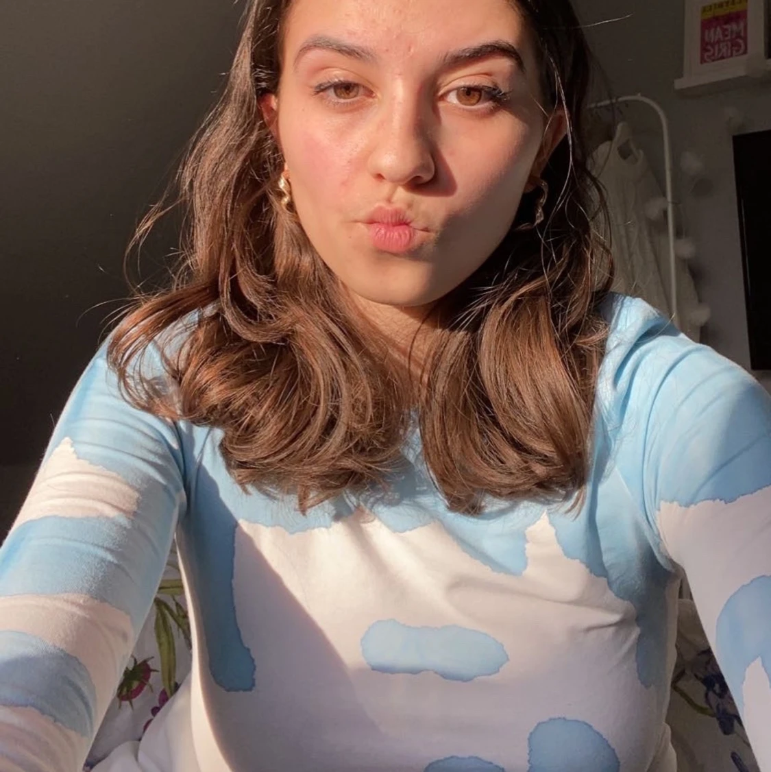 Blåvit croptop  - 91