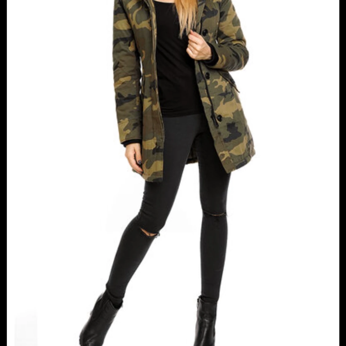 Ny camoflauge jacka med äkta päls !  - 90