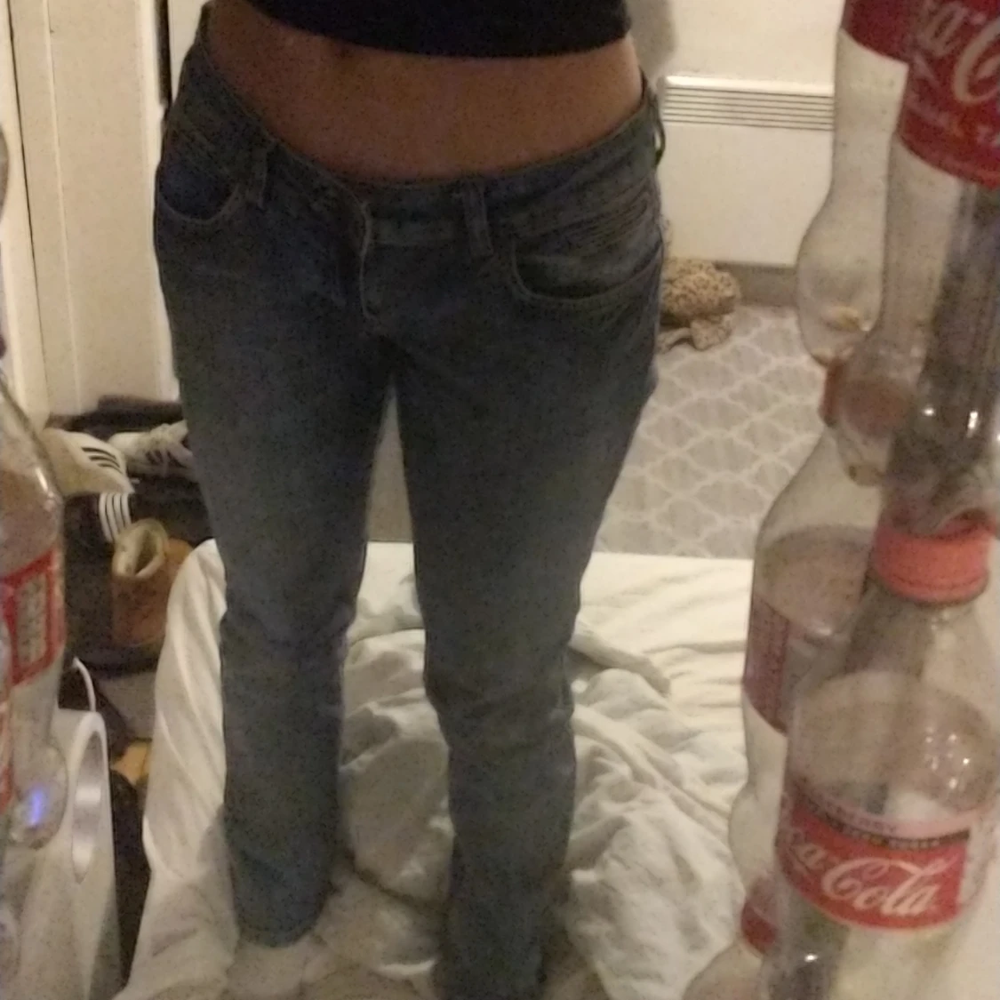 Low waisted straight jeans 