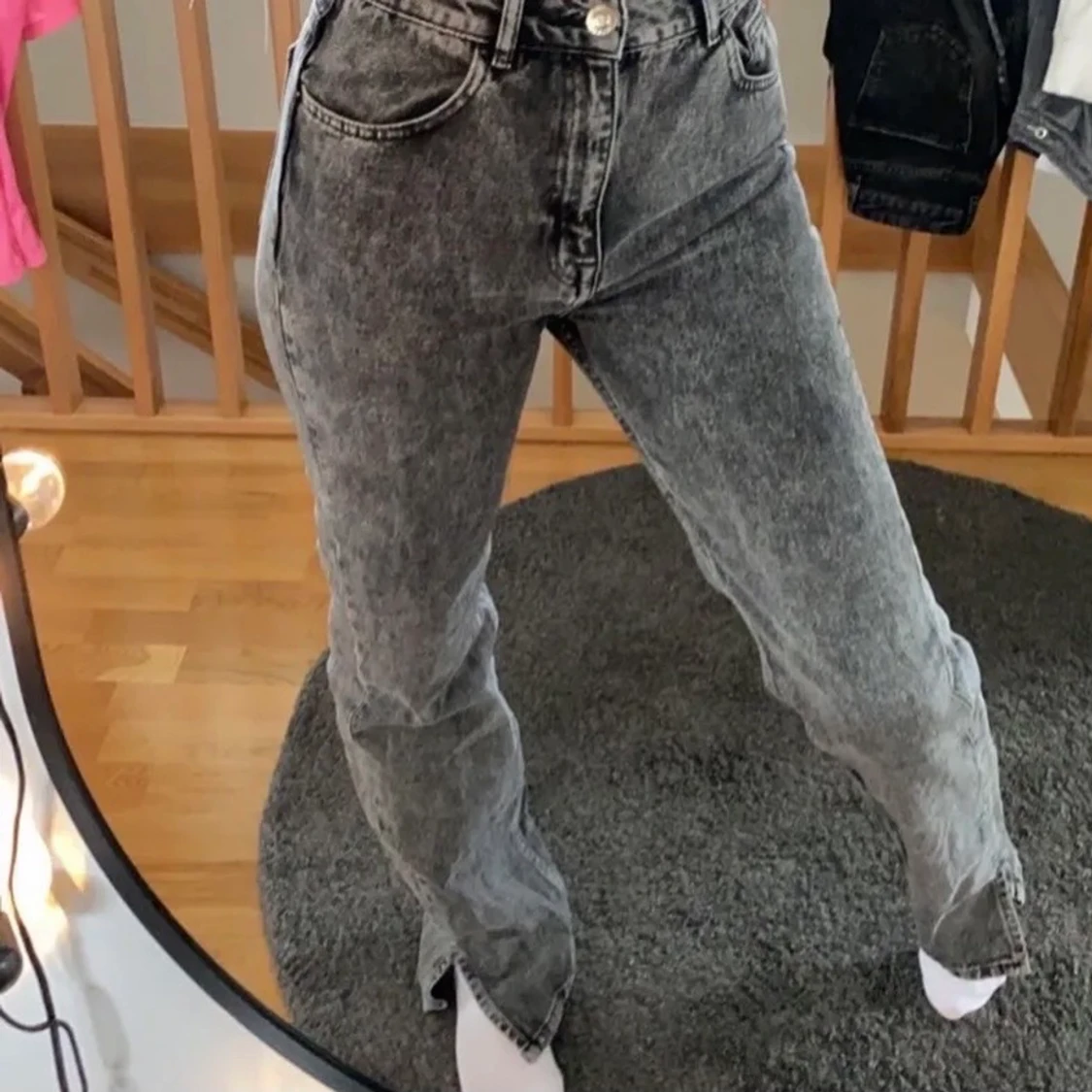 Grå/svarta Jeans  - 90