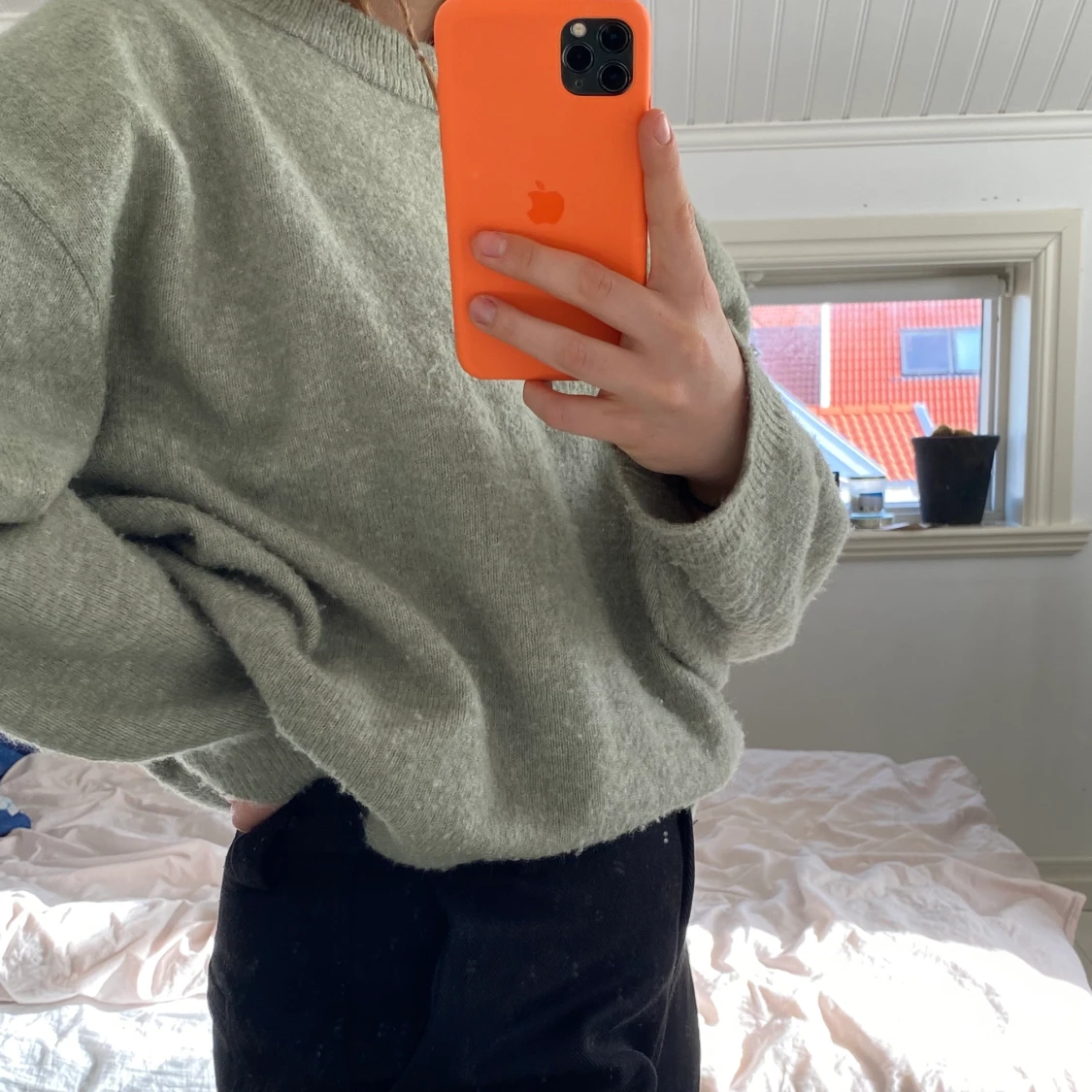 Grön stickad tröja