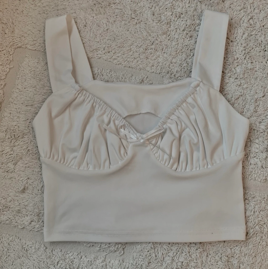 Söt Vit Crop Topp 