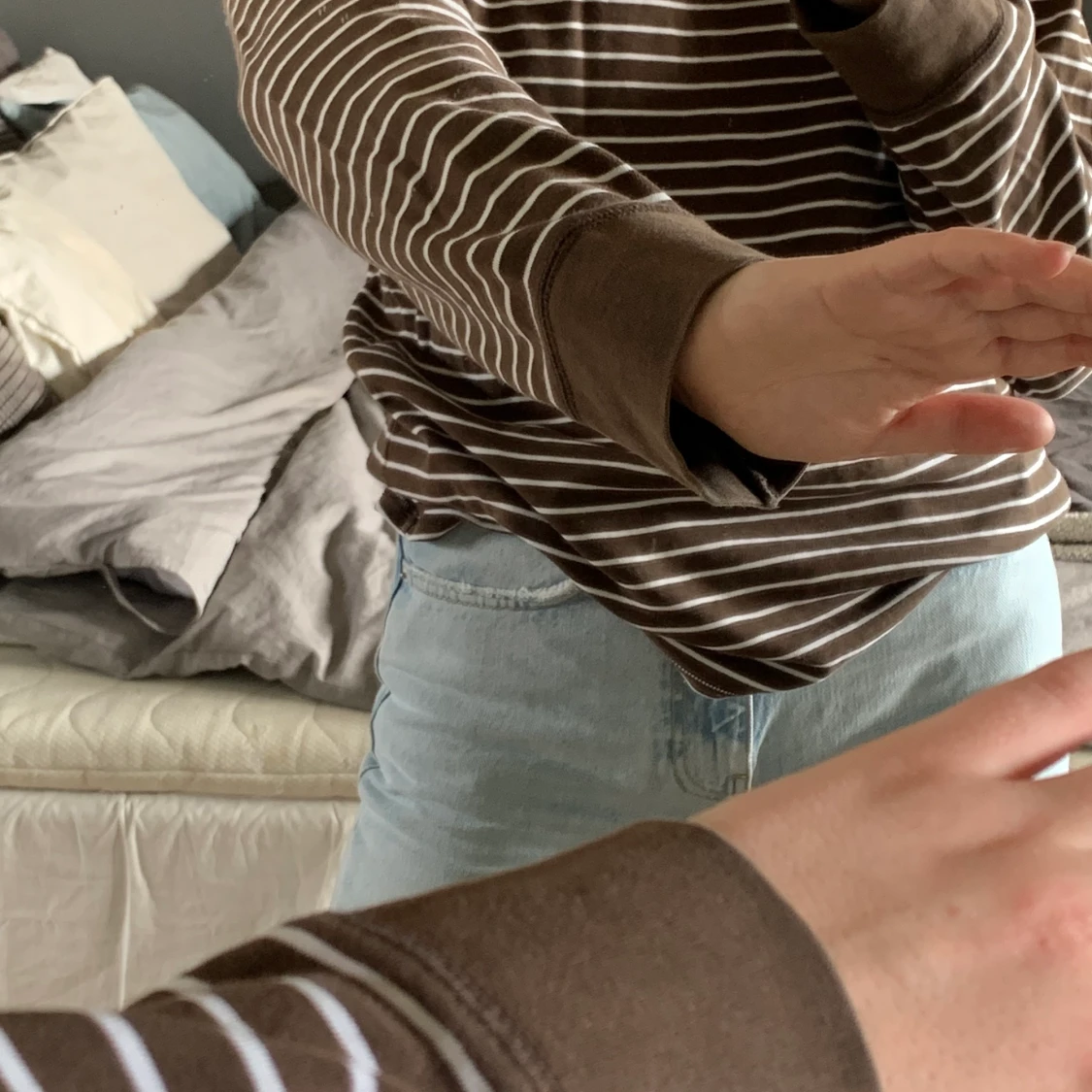 Brun randig tröja - 91