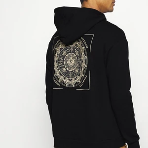 Hoodie med tryck - Jättefin hoodie med tryck på både fram och baksidan, knappt använd och säljer då den inte riktigt kommer till användning, köparen står för frakt! Nypris var 349kr