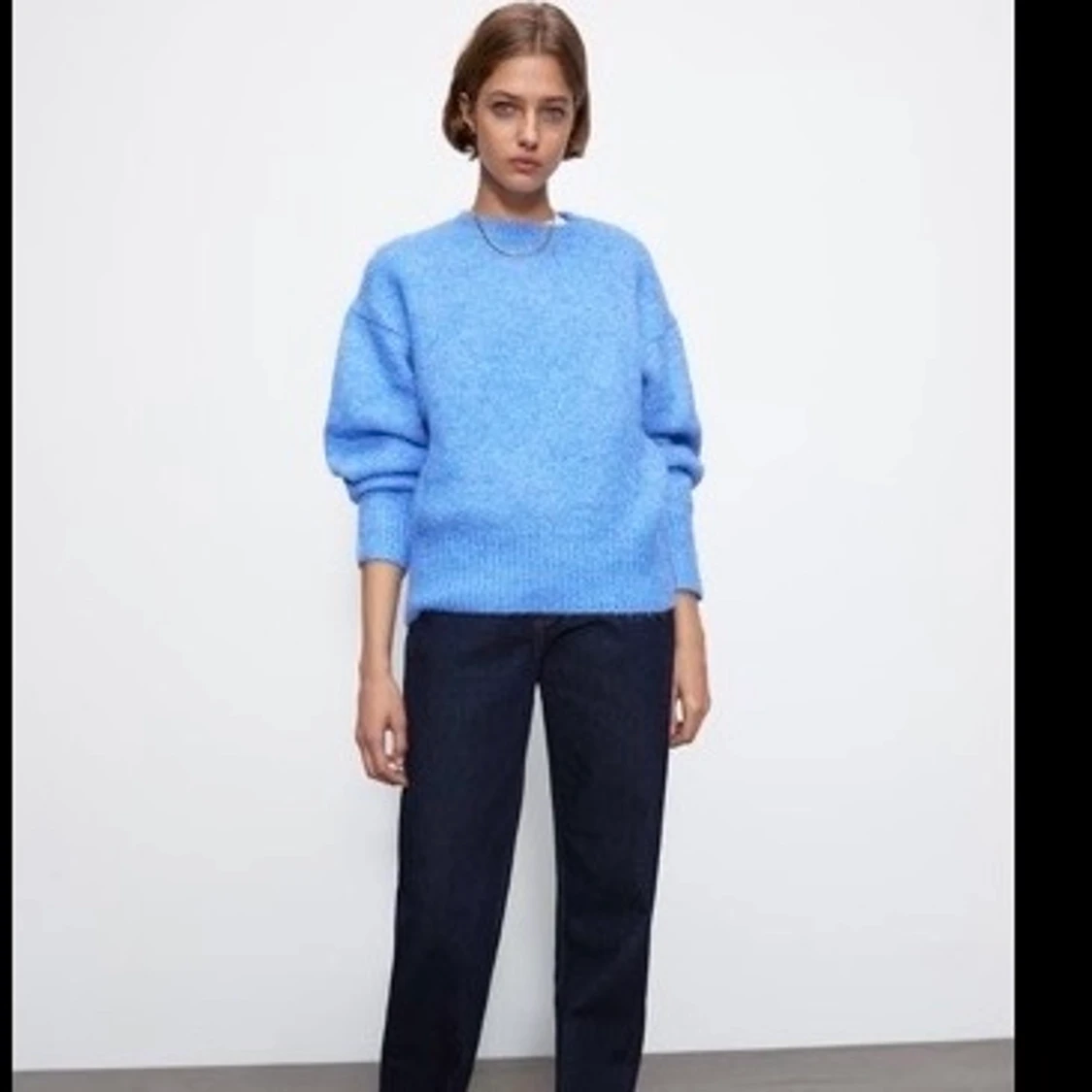 Blå stickad tröja - zara - 91