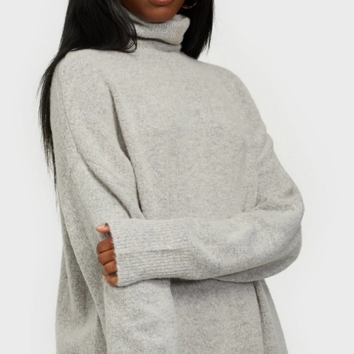 Stickad klänning med polokrage - 90