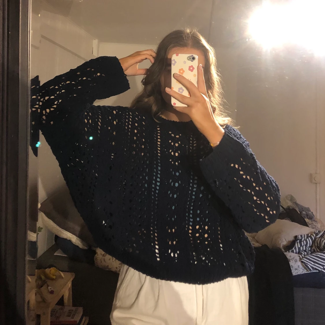 Luftig mjuk stickadtröja  - 90