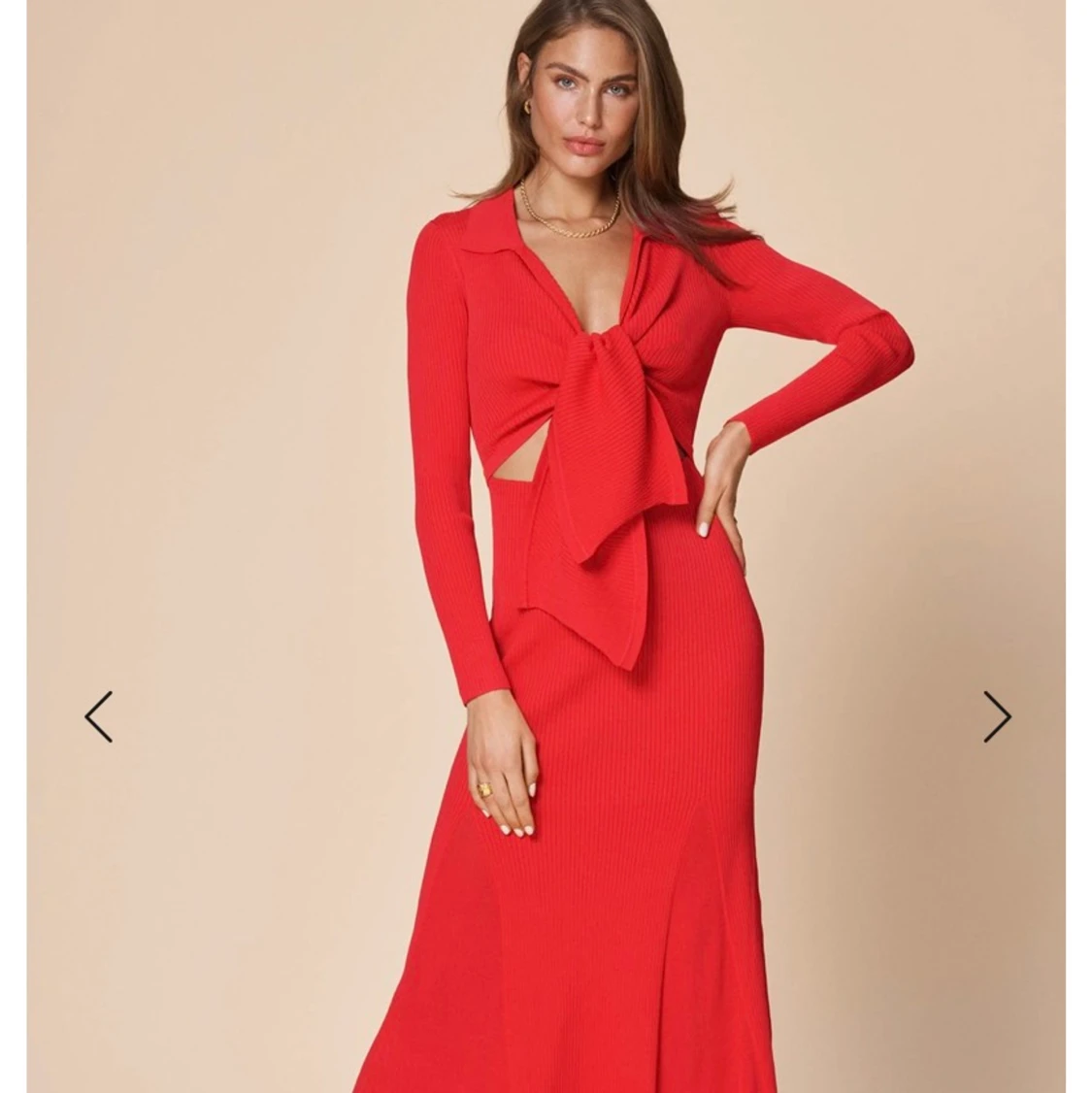 Adoore Knitted riviera dress röd strl 38 - 90