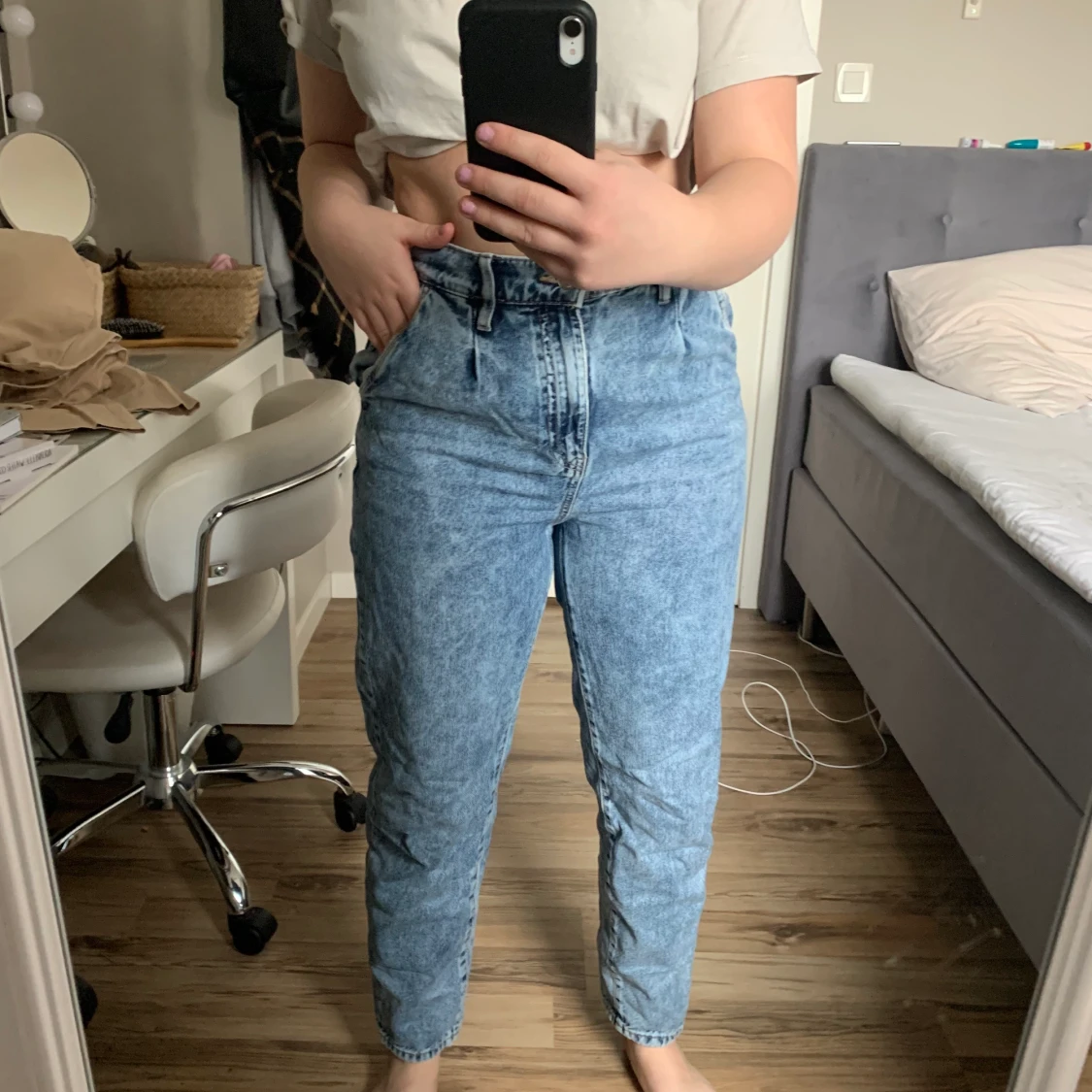 Lindex jeans blå storlek 36