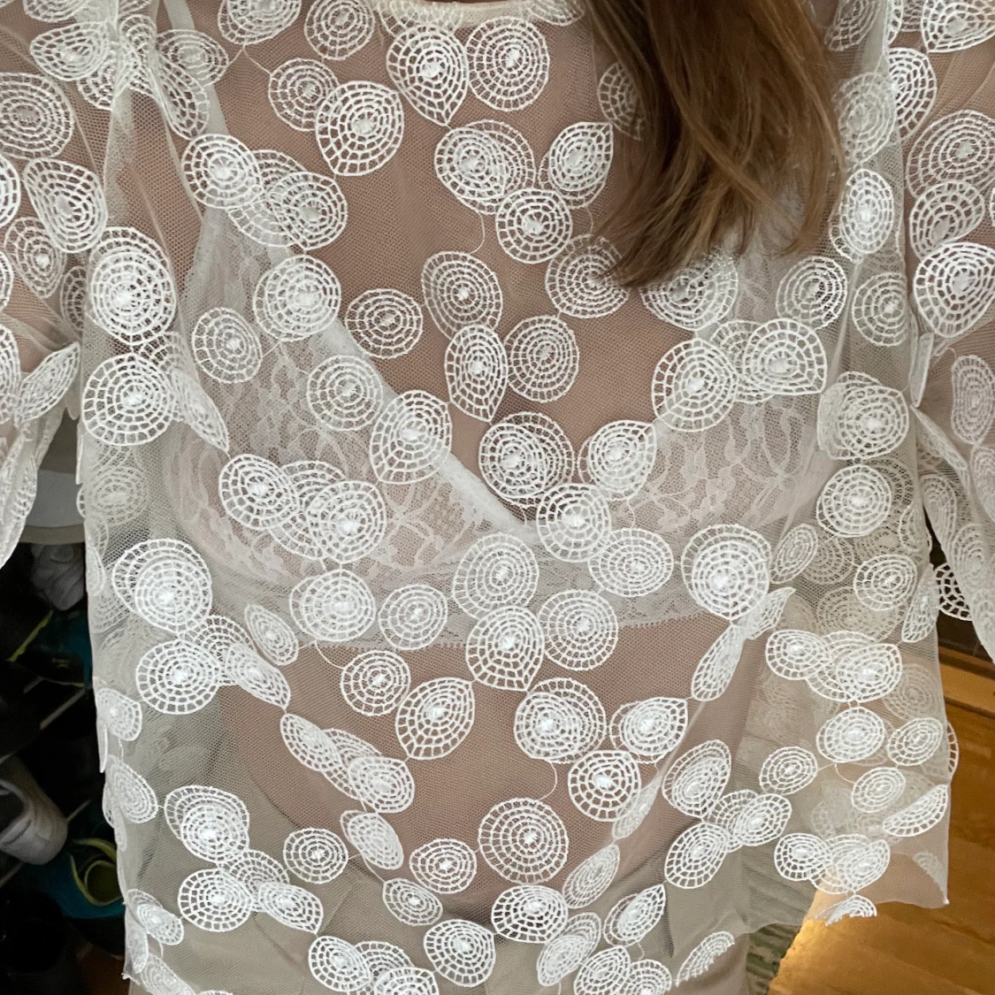 Related white sheer top. Size 38 