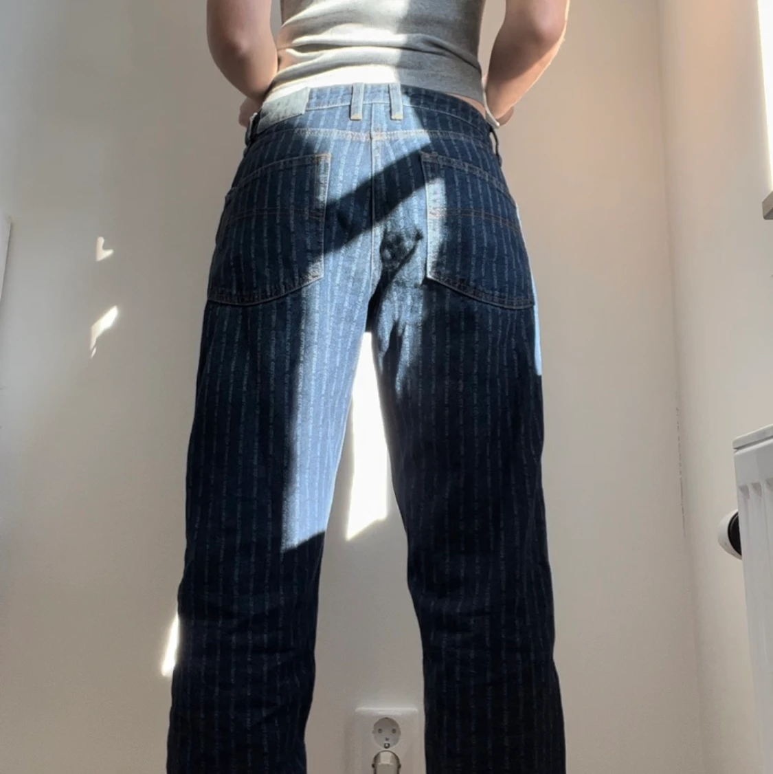 Collusion blårandiga jeans - 90