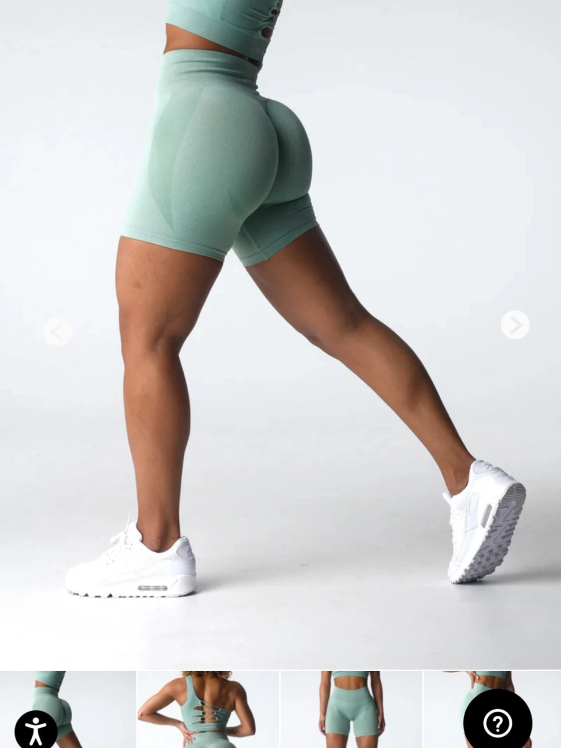 NVGTN Sage Green Contour Seamless Shorts - 2
