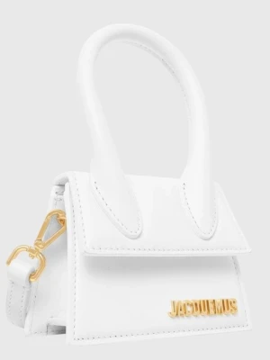 Jacquemus White Mini Bag – Gold Hardware - 🤍 Jacquemus White Mini Bag – Gold Hardware  Beautiful Jacquemus mini bag in crisp white with elegant gold-tone hardware and the iconic JACQUEMUS logo on the front. A chic statement piece with a structured silhouette and minimalist design.  Features a top handle as well as a detachable shoulder/crossbody strap, allowing it to be styled in different ways. Finished with neat tonal stitching and a magnetic closure.