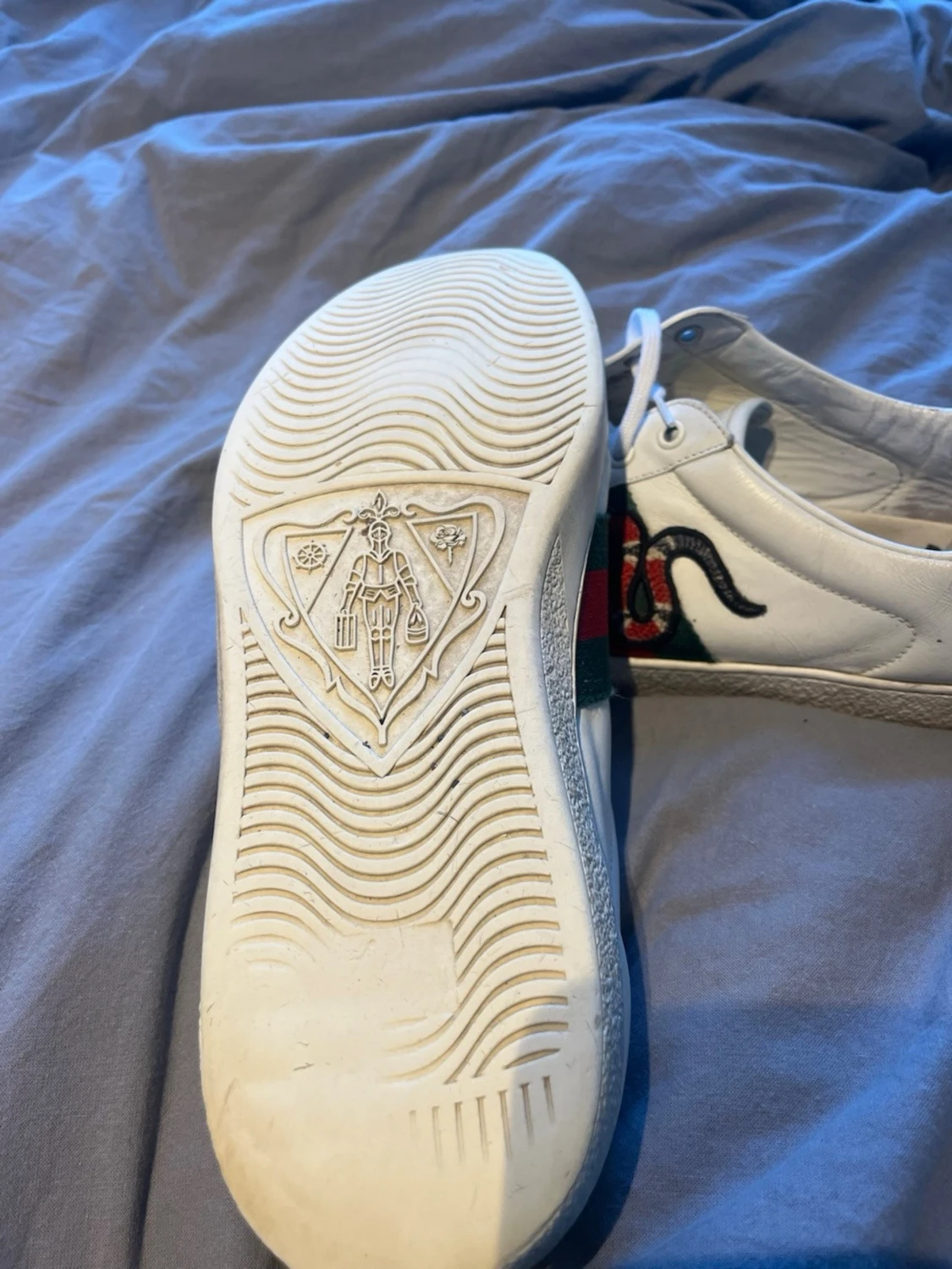  Äkta Vita sneakers med orm brodyr - 4