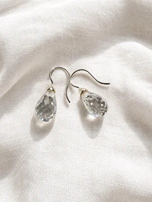 Droppformade örhängen i sterling Silver- Thomas Sabo - Säljer ett par eleganta örhängen med droppformade, facetterade CZ och silver 925 krokar från Thomas Sabo. De transparenta CZ fångar ljuset snyggt och ger ett stilrent intryck. Perfekta för dig som gillar minimalistiska accessoarer.