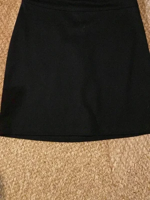 Svart enkel kortkjol - Säljer en svart, stilren kortkjol med rak passform. Kjolen är enfärgad och har en klassisk design som passar till många olika outfits. Perfekt för dig som gillar en clean och tidlös look.