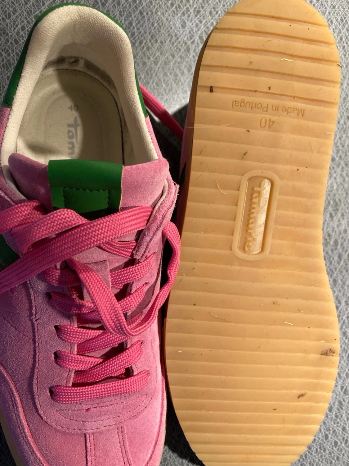 Rosa Tamaris sneakers med gröna detaljer - 3