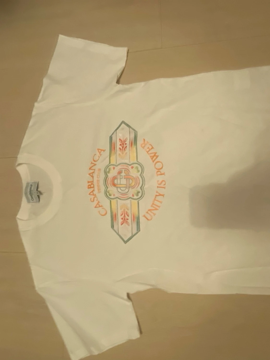 Vit Casablanca t-shirt med tryck