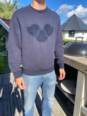 Moncler sweatshirt  - Säljer nu denna sjukt snygga moncler Tröjan. Den är perfekt för dig som har storlek s. Model på bilderna är 175 cm 