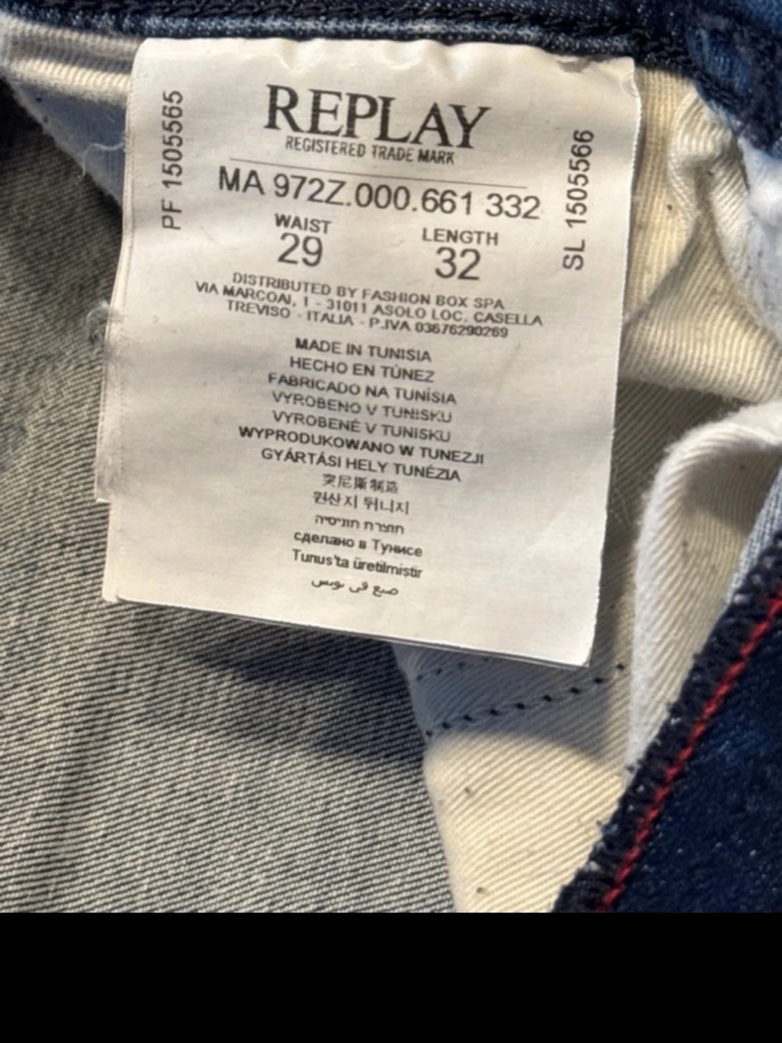 Blå replay hyperflex slim fit jeans med slitningar - 5