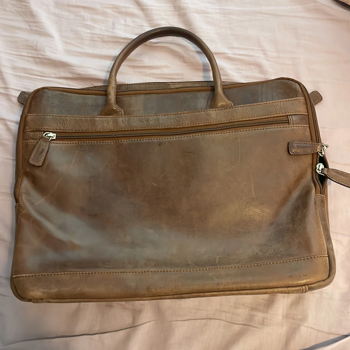 Brun skinn portfölj  - 1