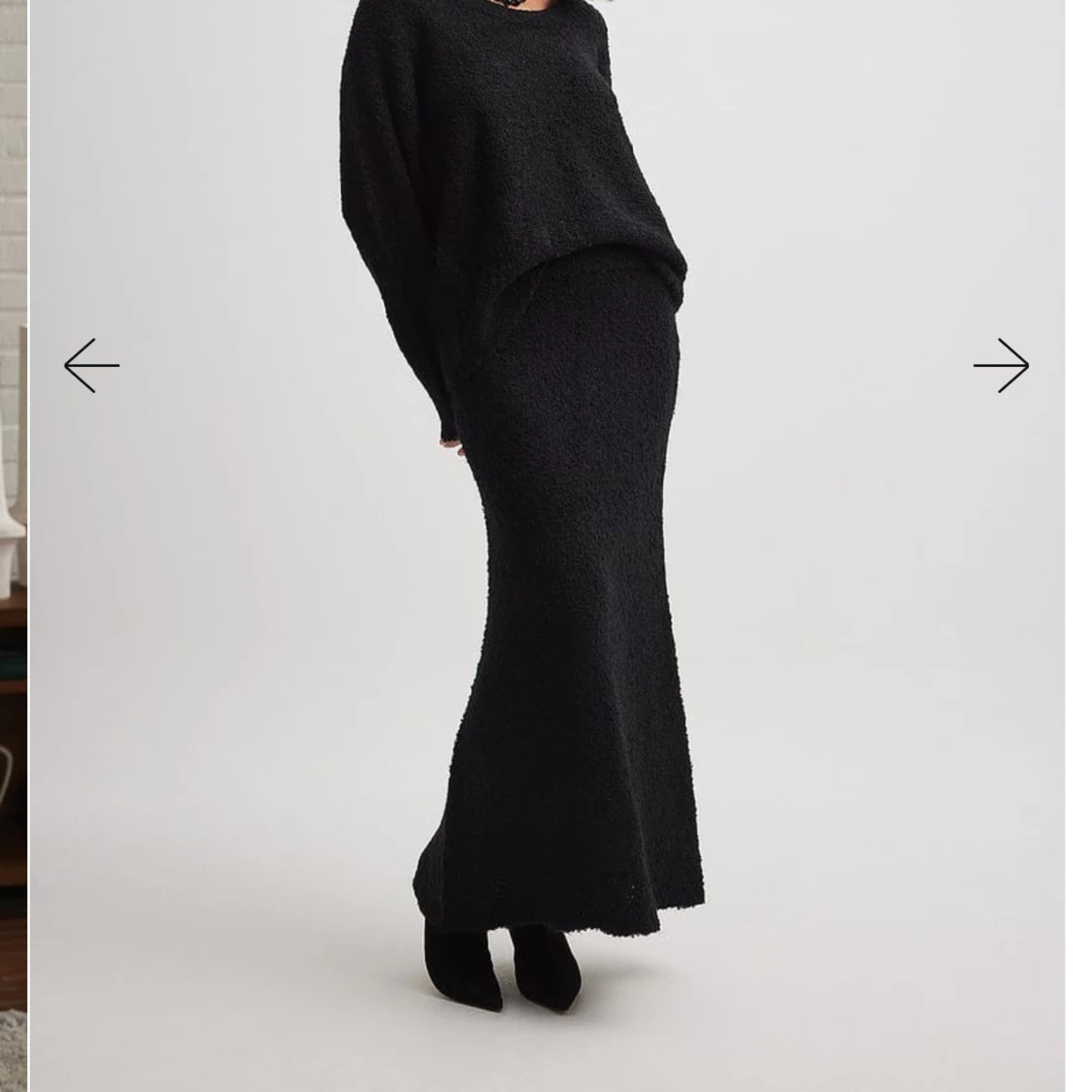 Svart lång stickad kjol - 1