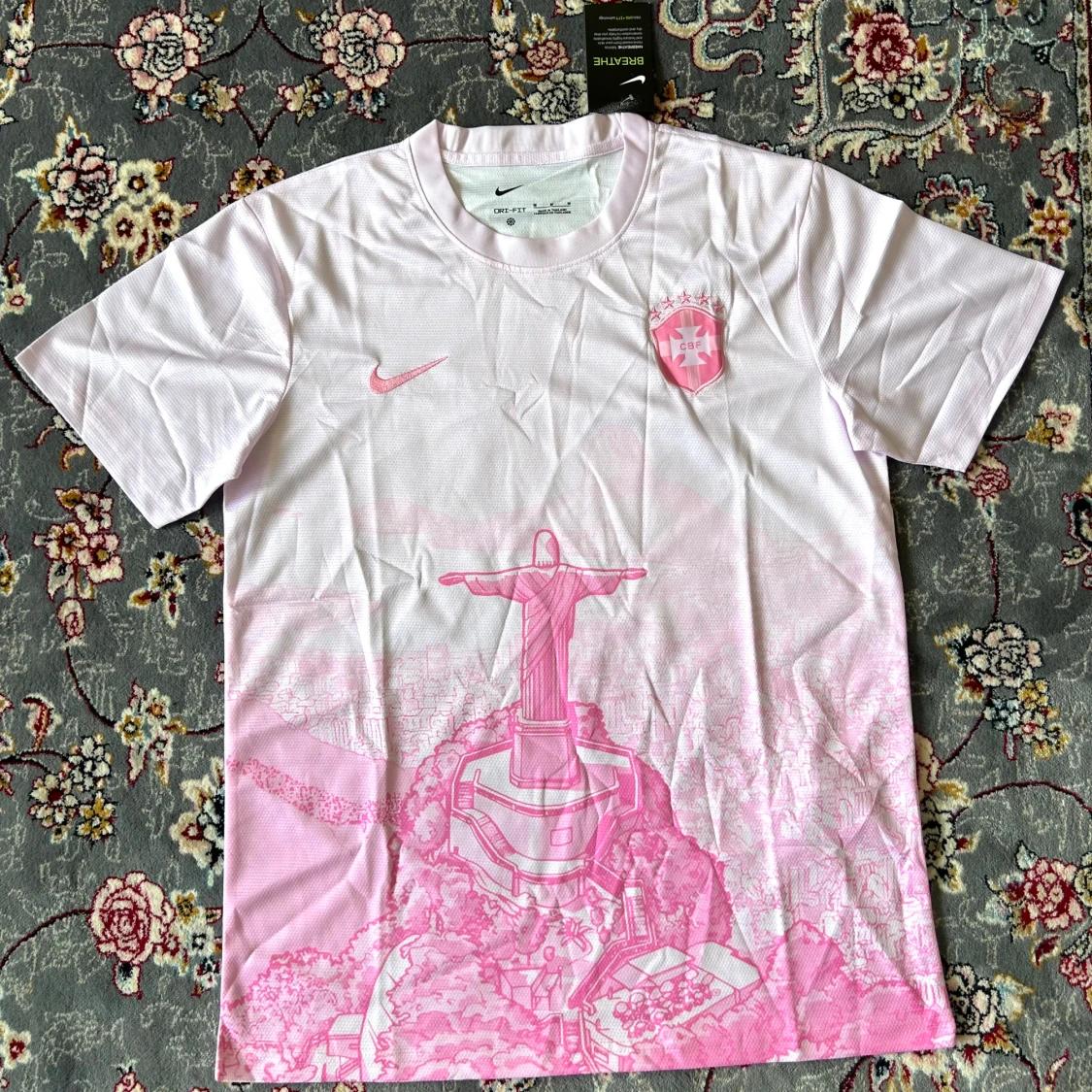 Vit och rosa Brasilien Nike fotbollströja - 2