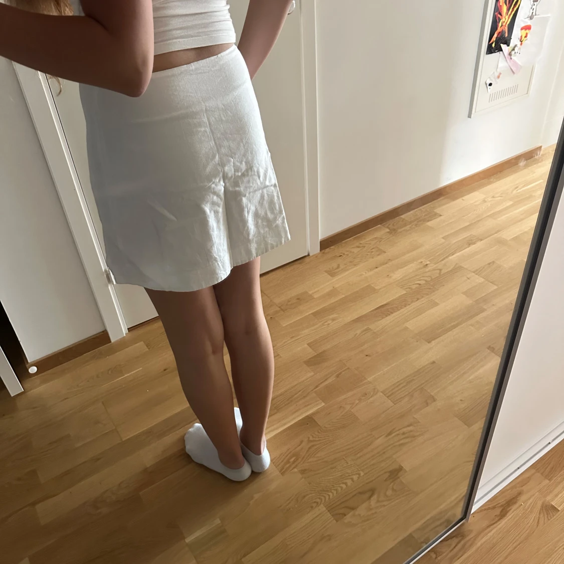 Vit linnekjol med dragkedja - 1