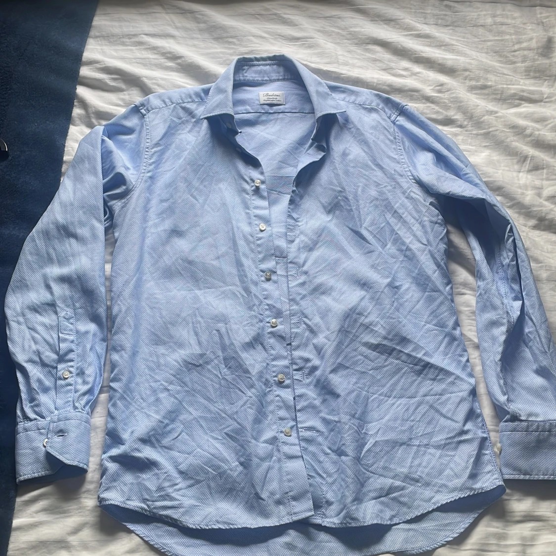 Blå mönstrad skjorta från Stenströms