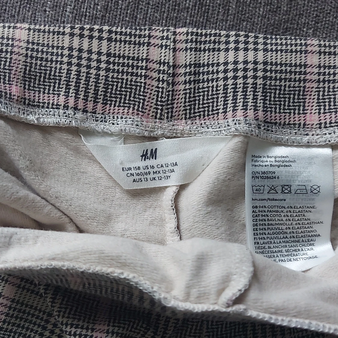 Rutig leggings från H&M, stl 158 - 2