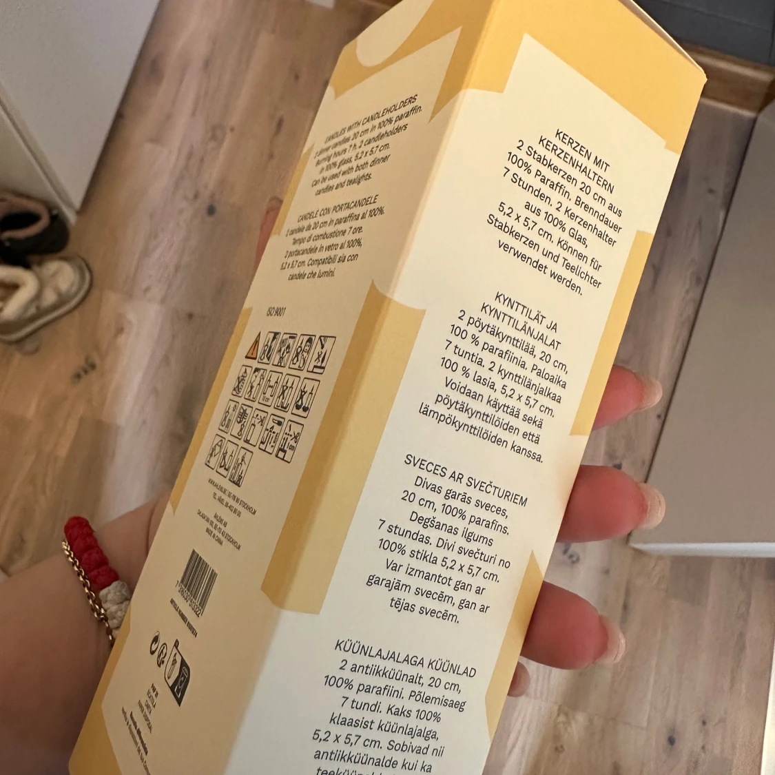 Gula middagsljus med hållare från MANO - 2