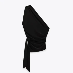 Zara topp - Fin oneshoulder topp från zara, inga defekter och är knappt använd! Stretchigt material så skulle säga att den passar xs-m