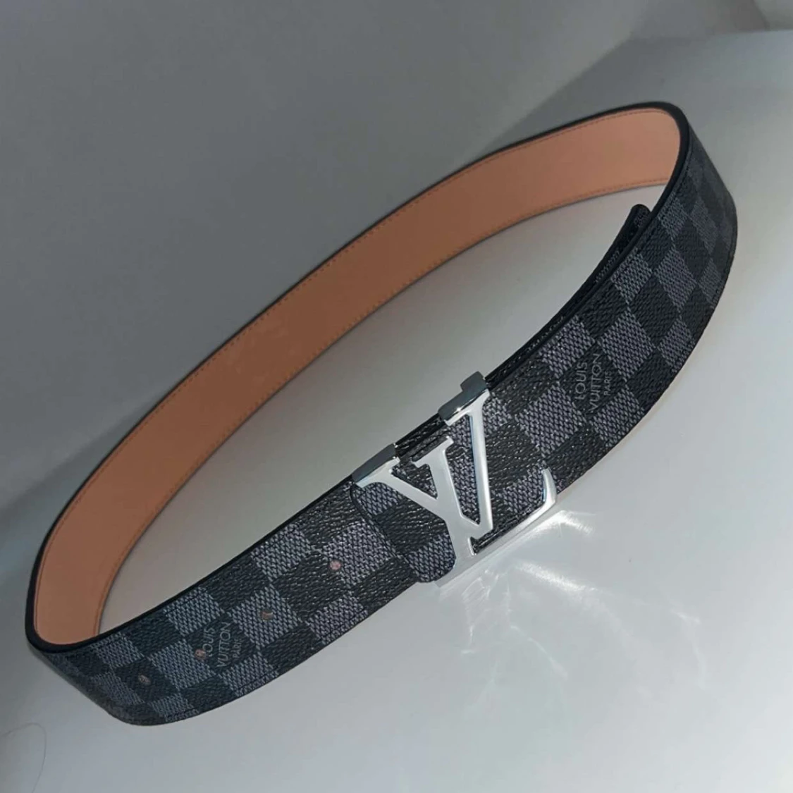 Louis Vuitton rutig svart bälte - 1