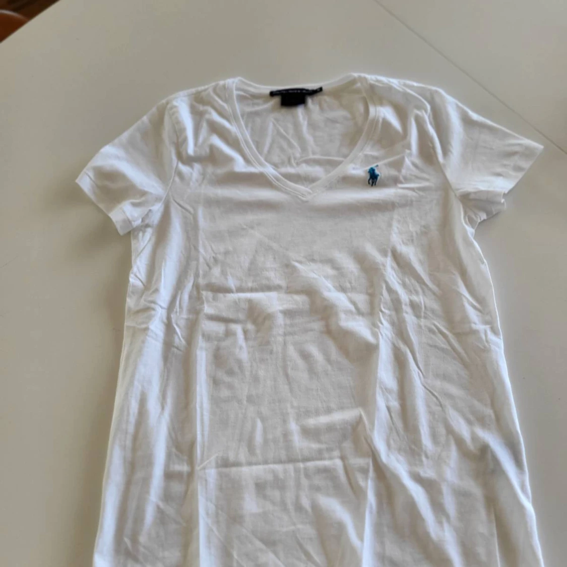 Vit v-ringad t-shirt Ralph Lauren