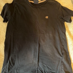Svart t-shirt från Champion - En svart t-shirt från Champion med klassisk passform och liten logga broderad på bröstet. T-shirten är i mjuk bomull och har rund hals och korta ärmar. Perfekt för en clean och sportig look.